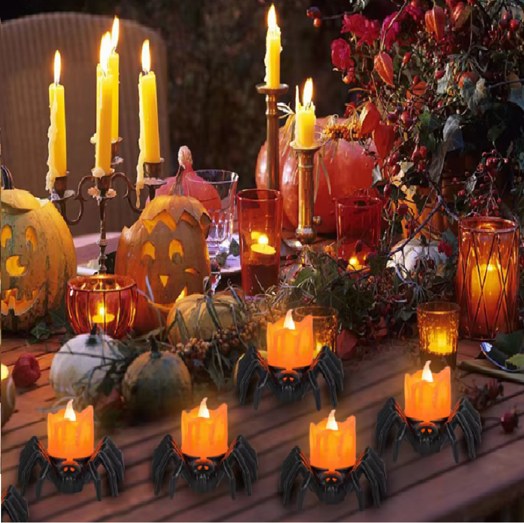 Schauriges LED-Spinnen-Set (5 Stück): Gruselige Beleuchtung für größten Halloween-Spaß!