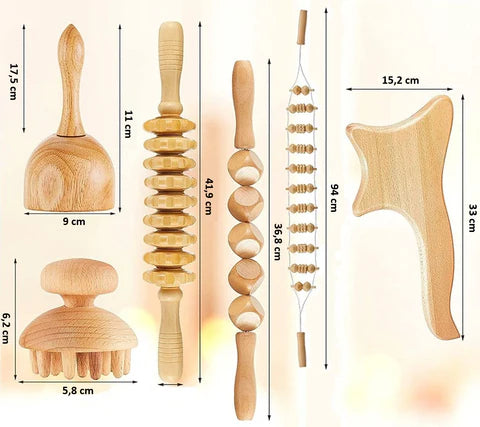 Verspannungen und Stress ade: Faszien-Massage-Set aus natürlichem Hartholz