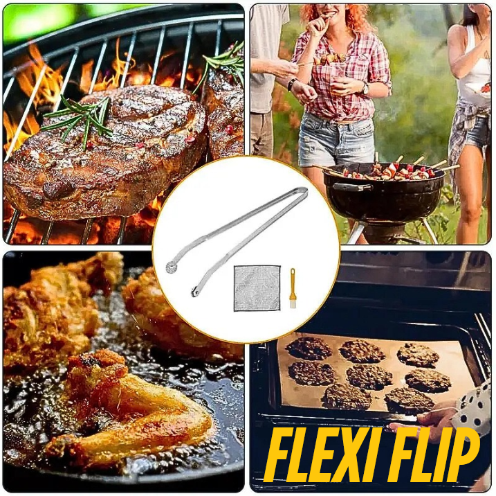 Drehen. Grillen. Genießen. – Flexi Flip – Die Zange, die mitdenkt