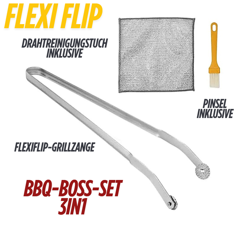 Drehen. Grillen. Genießen. – Flexi Flip – Die Zange, die mitdenkt