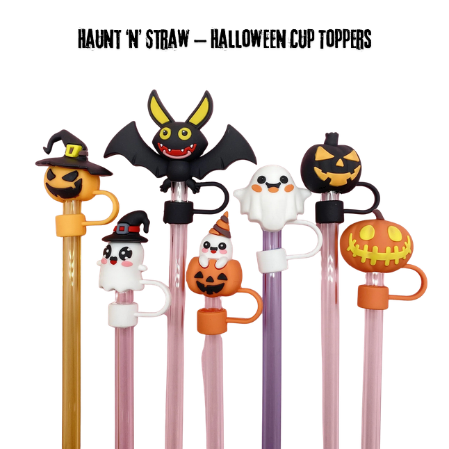 Ideales Accessoire für Stanley-Cups und Thermo Treks: Haunt ‘n’ Straw – Halloween Cup Toppers