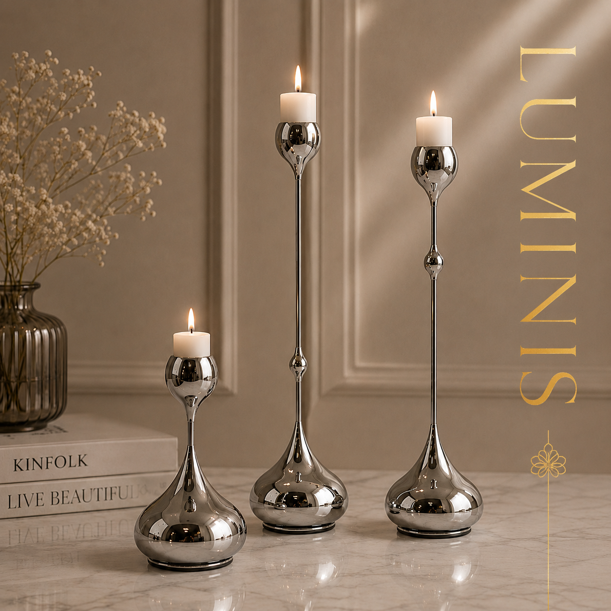 Luminis - Design-Kerzenhalter-Set für stilvolle Lichtmomente