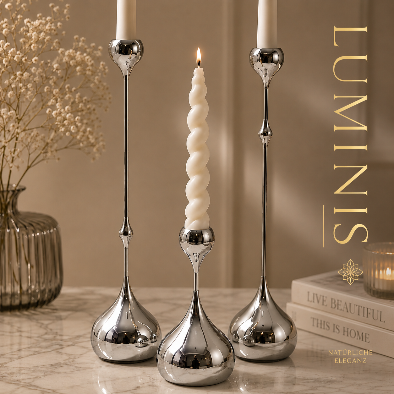 Luminis - Design-Kerzenhalter-Set für stilvolle Lichtmomente