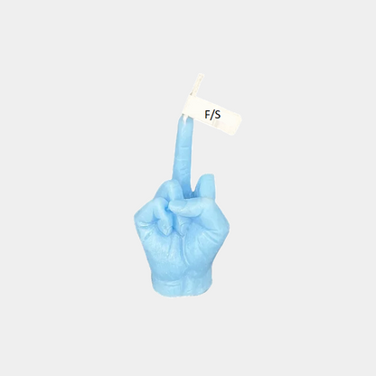 Handgefertigte Wachskerze im Mittelfinger-Style