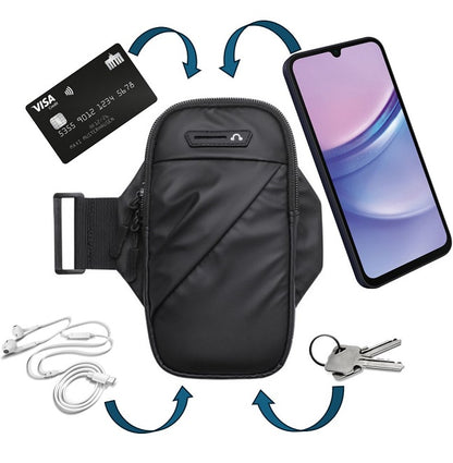 Nie wieder ohne: Ultraleichte Sport-Armband-Tasche für Smartphone und Co.!